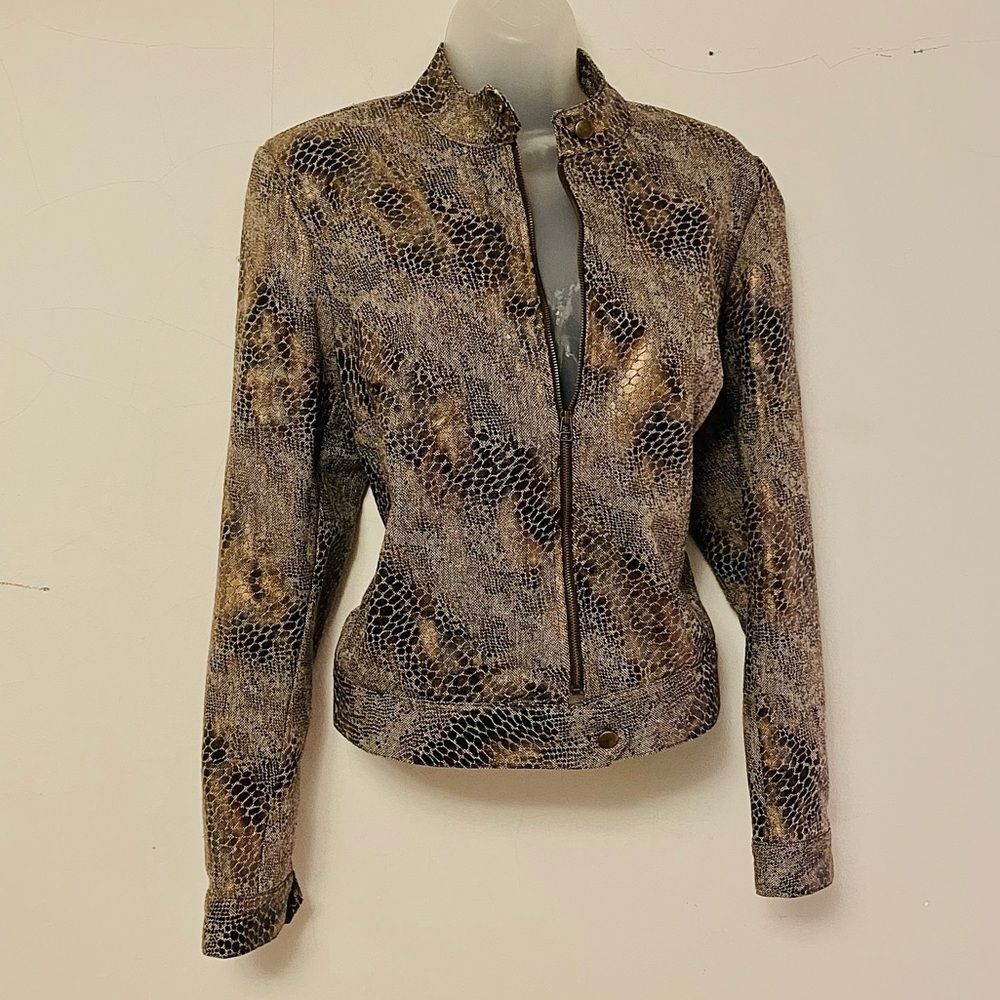 Flattering Vintage Courtenay Copper-Blend Snakeskin Jacket